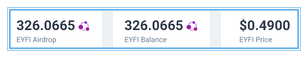 EYFI tokens from Airdrop 2.0