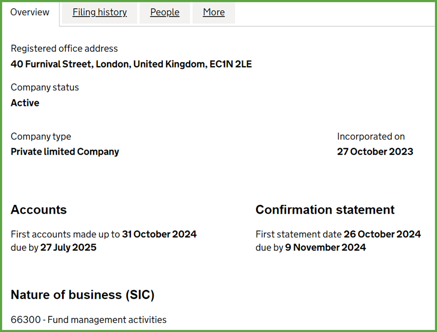 Memeseason.io UK company certificate